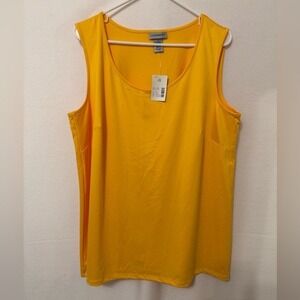 Catherines Sleeveless Blouse Yellow NWT 1X Summer‎ Officewear Lightweight